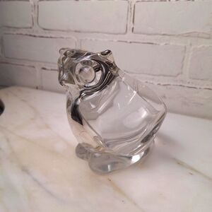 Vintage Japanese Crystal Glass Owl Bowl from Sasaki, 1970s